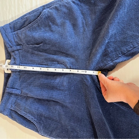 ROLLA'S Women’s Pleated Deep Blue Corduroy Pants Straight Leg High Waist - Picture 12 of 13